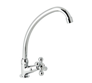 NEW REGENT Deck sink tap with swan neck spout
